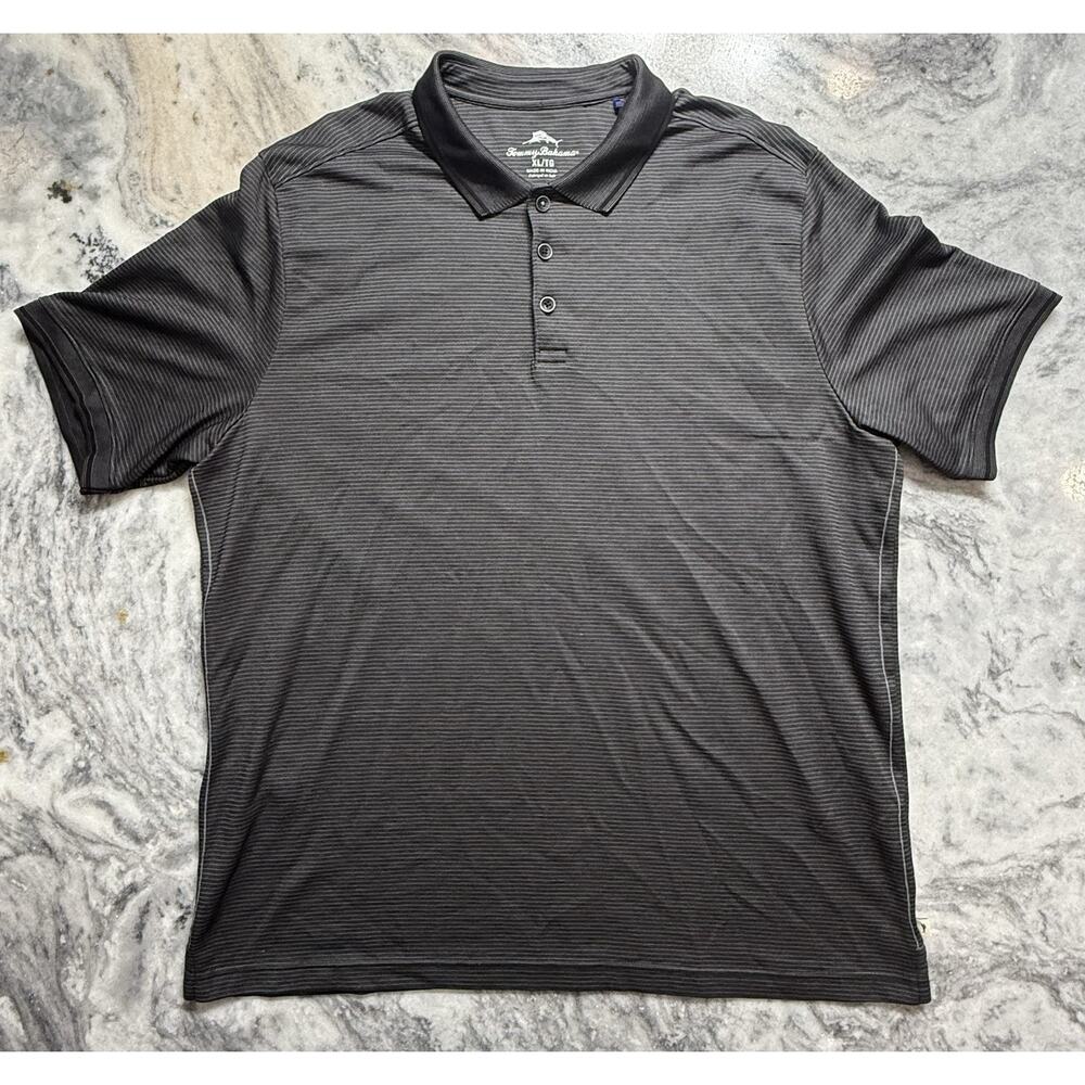 Tommy Bahama Polo Shirt Mens XL Gray Golf Casual Short Sleeve Supima Cotton